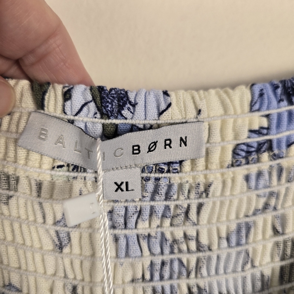 NWT Baltic Born Sorrento Blue Floral Tiered Linen/rayon Maxi Dress. Ladies XL - Picture 5 of 13